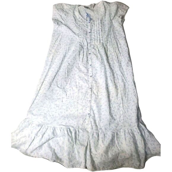 Cypress Size M Cotton Cottagecore Feminine Grannycore Ruffled Short Sleeve Gown - Picture 1 of 11